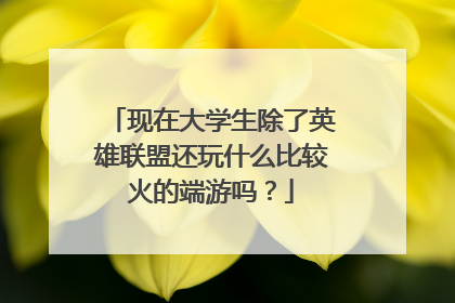 现在大学生除了英雄联盟还玩什么比较火的端游吗?