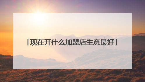 现在开什么加盟店生意最好