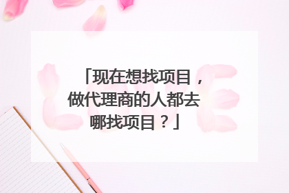 现在想找项目，做代理商的人都去哪找项目？