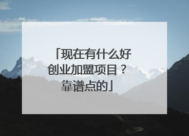 现在有什么好创业加盟项目?靠谱点的