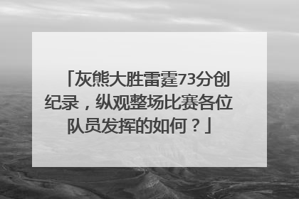 灰熊大胜雷霆73分创纪录，纵观整场比赛各位队员发挥的如何？