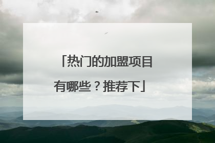 热门的加盟项目有哪些？推荐下