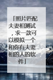 照片匹配夫妻相测试,求一款可以模拟一个和你有夫妻相的人的软件