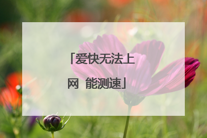 爱快无法上网 能测速