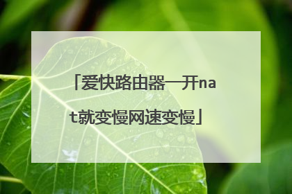 爱快路由器一开nat就变慢网速变慢