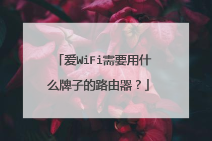 爱WiFi需要用什么牌子的路由器?