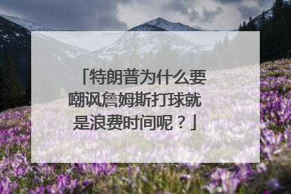 特朗普为什么要嘲讽詹姆斯打球就是浪费时间呢？