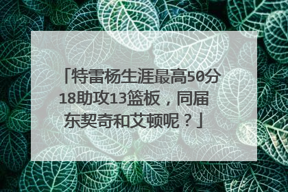 特雷杨生涯最高50分18助攻13篮板,同届东契奇和艾顿呢?