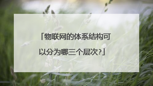 物联网的体系结构可以分为哪三个层次?