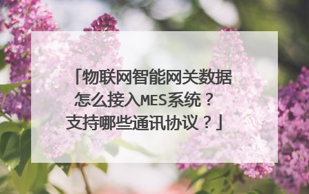 物联网智能网关数据怎么接入MES系统？支持哪些通讯协议？