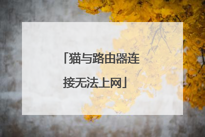猫与路由器连接无法上网