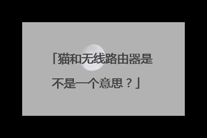 猫和无线路由器是不是一个意思?