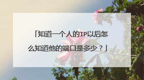 知道一个人的IP以后怎么知道他的端口是多少?