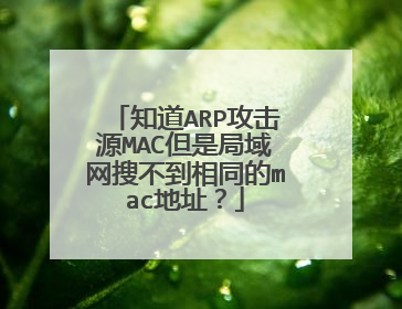 知道ARP攻击源MAC但是局域网搜不到相同的mac地址？
