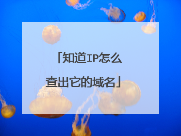 知道IP怎么查出它的域名