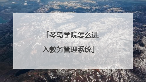 琴岛学院怎么进入教务管理系统