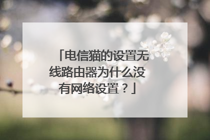 电信猫的设置无线路由器为什么没有网络设置？
