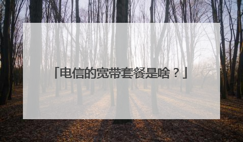 电信的宽带套餐是啥？