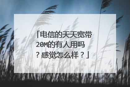 电信的天天宽带20M的有人用吗?感觉怎么样?