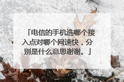 电信的手机选哪个接入点对哪个网速快，分别是什么意思谢谢。