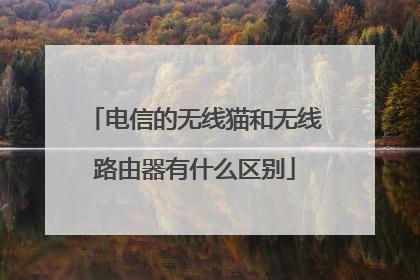 电信的无线猫和无线路由器有什么区别