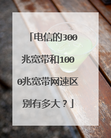 电信的300兆宽带和1000兆宽带网速区别有多大?