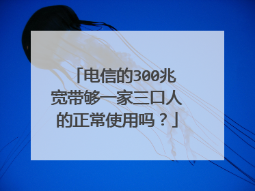 电信的300兆宽带够一家三口人的正常使用吗？