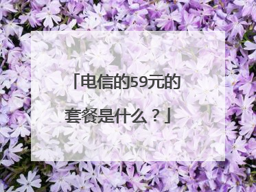 电信的59元的套餐是什么?