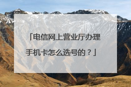 电信网上营业厅办理手机卡怎么选号的?