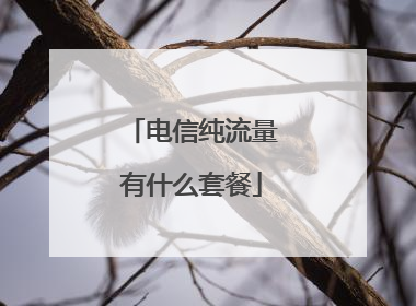 电信纯流量有什么套餐