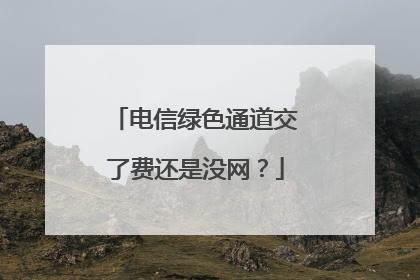 电信绿色通道交了费还是没网?