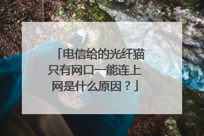 电信给的光纤猫只有网口一能连上网是什么原因?