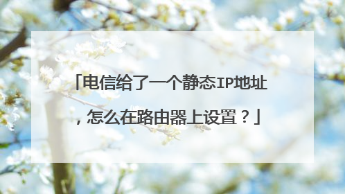 电信给了一个静态IP地址，怎么在路由器上设置？
