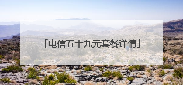 电信五十九元套餐详情