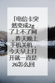 电信卡突然变成2g了上不了网,昨天晚上手机关机,今天早上打开就一直是2G怎么回事手机也不欠费?