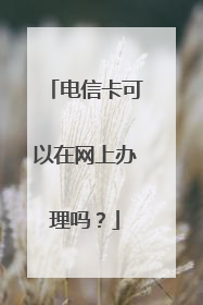 电信卡可以在网上办理吗?