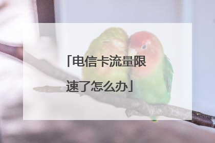 电信卡流量限速了怎么办