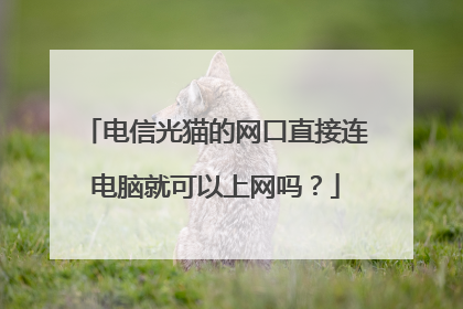 电信光猫的网口直接连电脑就可以上网吗?