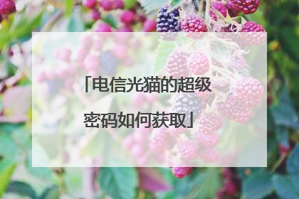 电信光猫的超级密码如何获取