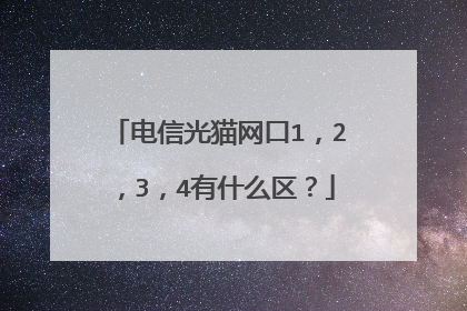 电信光猫网口1,2,3,4有什么区?