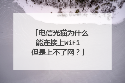 电信光猫为什么能连接上WiFi但是上不了网？