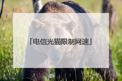电信光猫限制网速