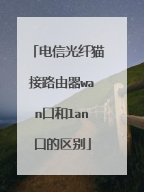 电信光纤猫接路由器wan口和lan口的区别