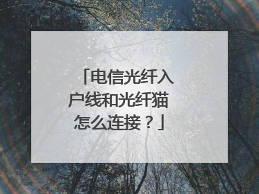 电信光纤入户线和光纤猫怎么连接？