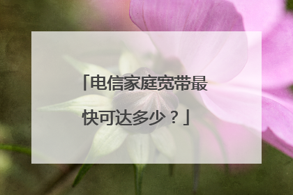 电信家庭宽带最快可达多少？