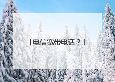 电信宽带电话？