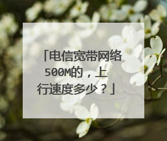 电信宽带网络500M的,上行速度多少?