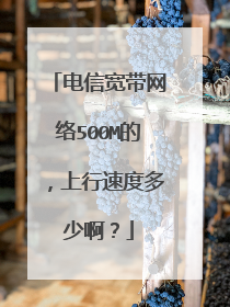 电信宽带网络500M的，上行速度多少啊？