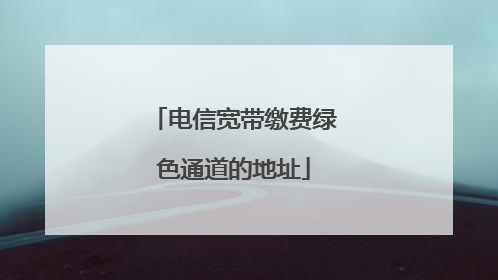 电信宽带缴费绿色通道的地址