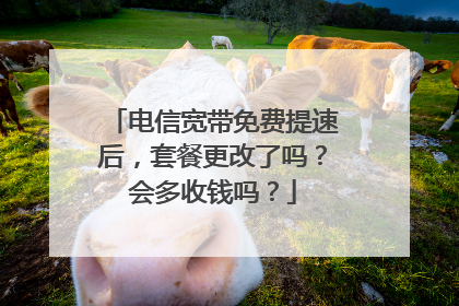电信宽带免费提速后，套餐更改了吗？会多收钱吗？